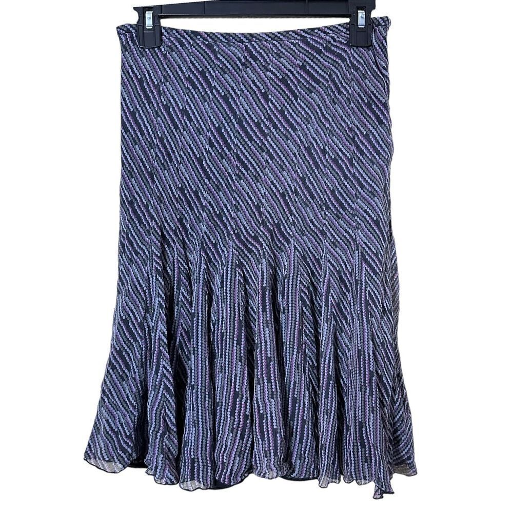 Alfani A-Line Geometric Silk Skirt Size 2 Petite